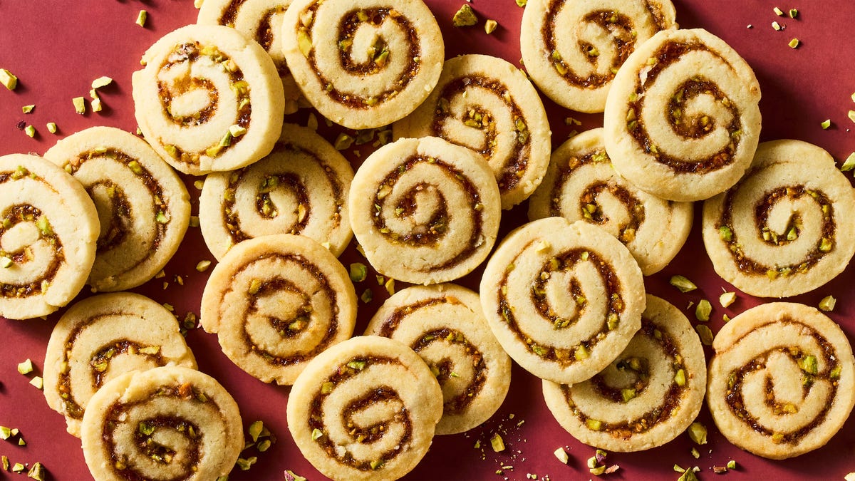 Fig Pistachio Pinwheel Cookies